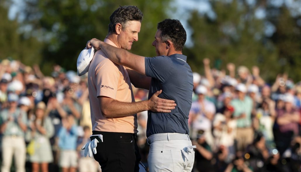 Justin Rose Rory McIlroy 13 Apr 2025 Photo by Simon Bruty/Augusta National/Getty Images