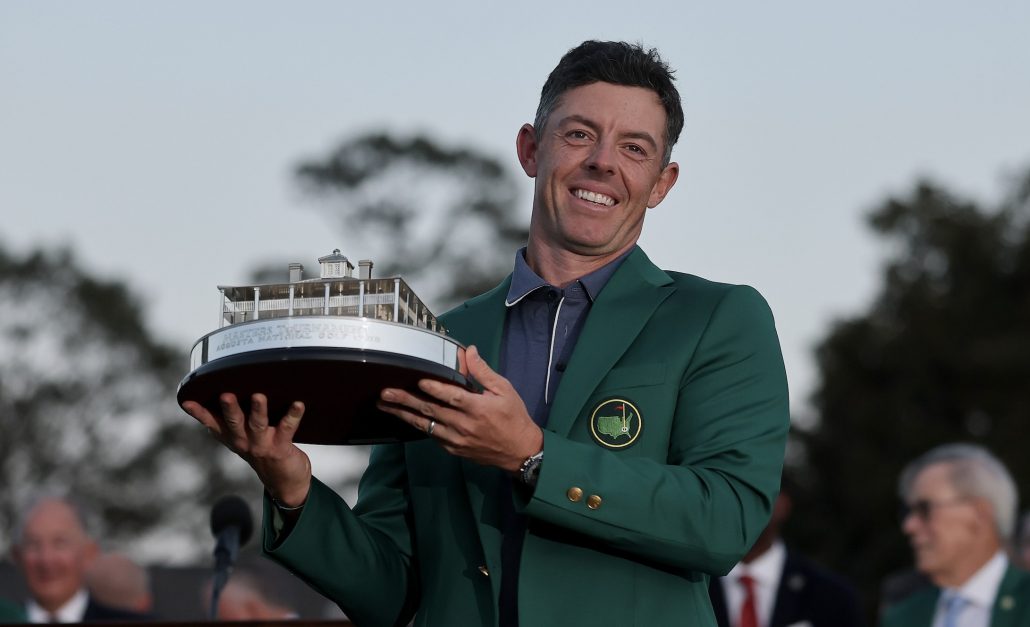 Rory McIlroy Masters trophy 13 Apr 2024 Michael Reaves Getty Images