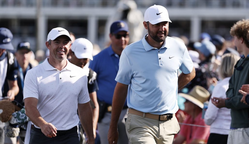 Rory McIlroy Scottie Scheffler 14 Mar 2025 Richard Heathcote Getty Images