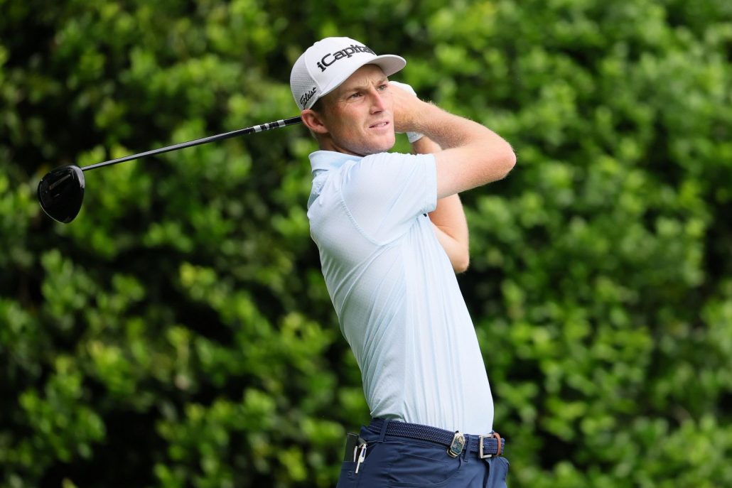 Will Zalatoris of the United States hits a tee shot on the 12th hole during the second round of the PGA Championship at Quail Hollow Country Club on May 16, 2025 in Charlotte, North Carolina. (Photo by Alex Slitz/Getty Images)
